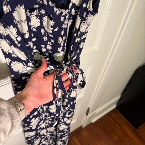 Maeve Anthropologie Blue and White Floral Tate Midi Sundress - Picture 8 of 9